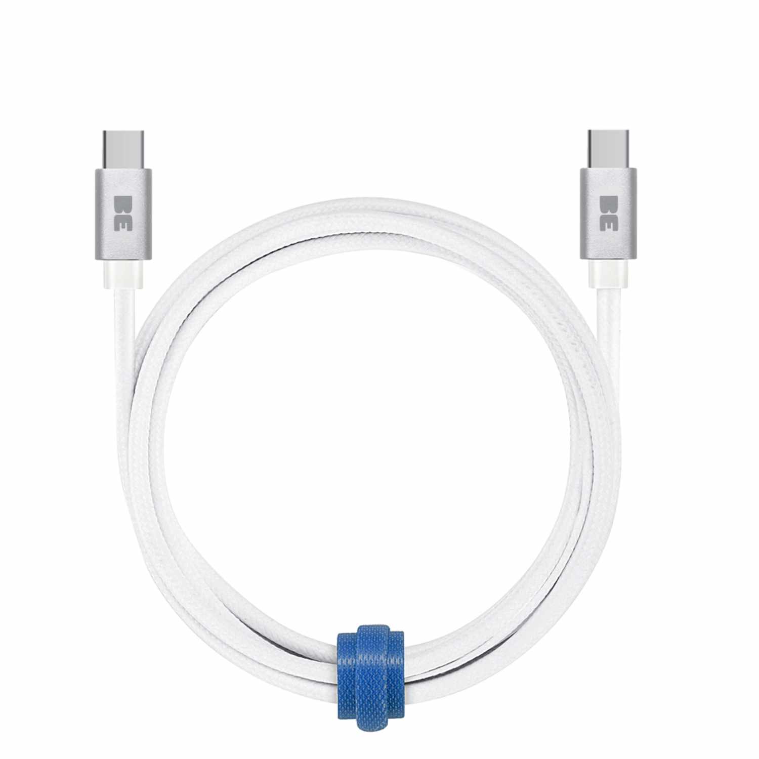 Blu Element USB-C to USB-C 4 ft Braided Cable White