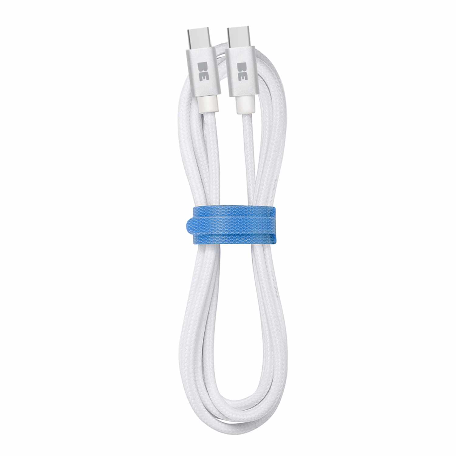 Blu Element USB-C to USB-C 4 ft Braided Cable White