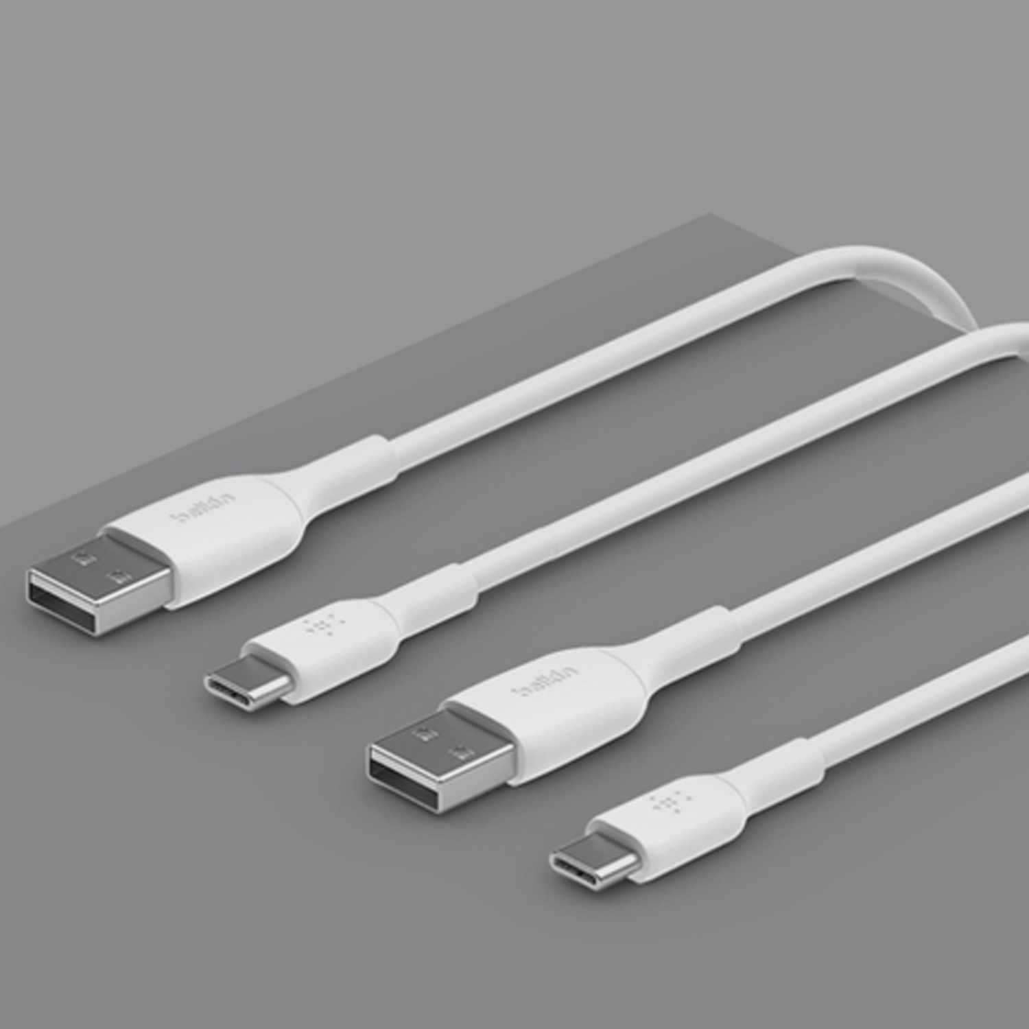 Belkin BoostCharge USB-C to USB-A Cable 1 m (2 Pack) White