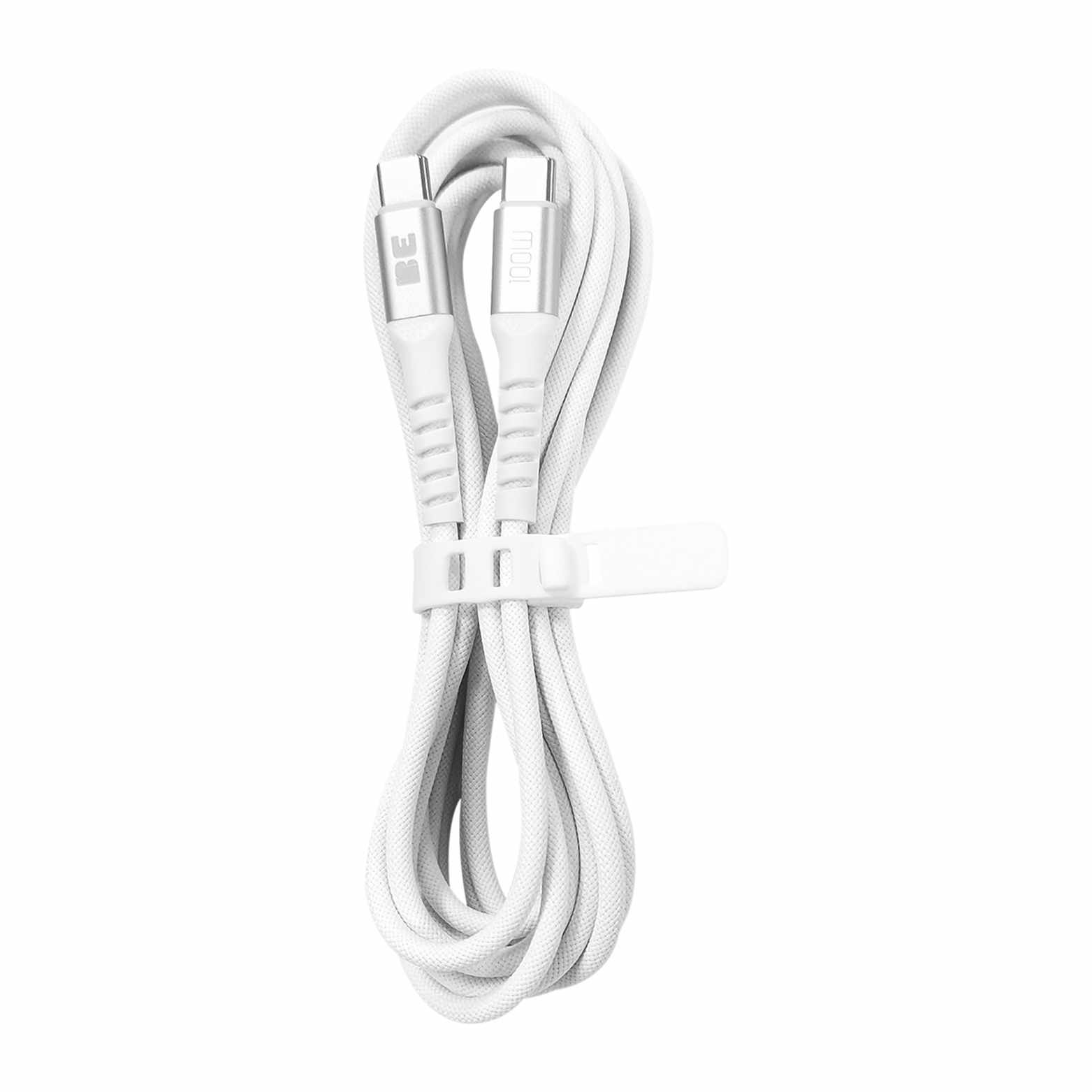 Blu Element USB-C to USB-C 6 ft 100W+ Braided Cable White