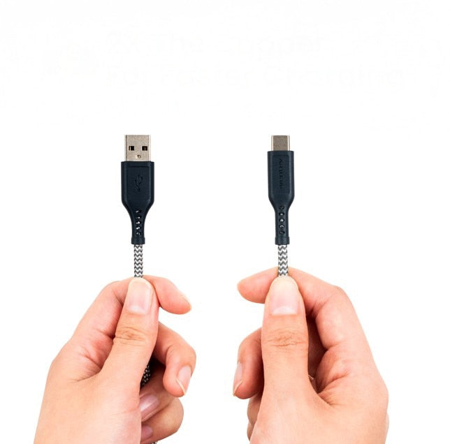 Ventev USB-A to USB-C 6 ft Braided Cable Grey