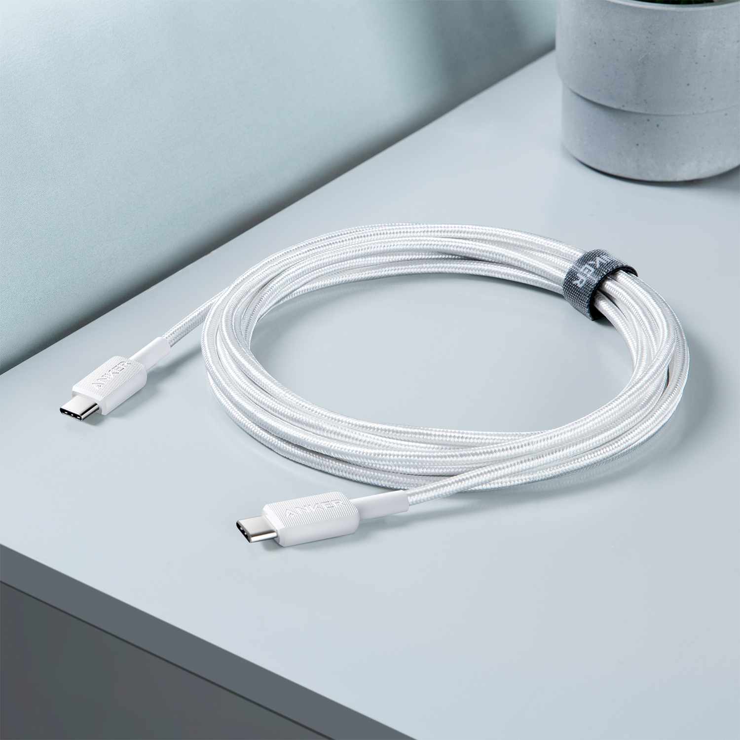 Anker USB-C to USB-C 3 ft Cable White