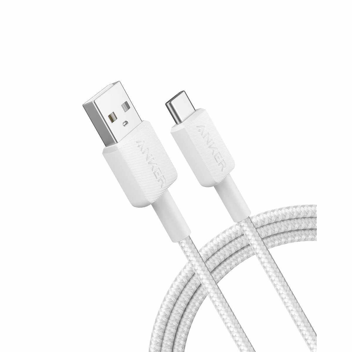 Anker USB-A to USB-C 3 ft Braided Cable White