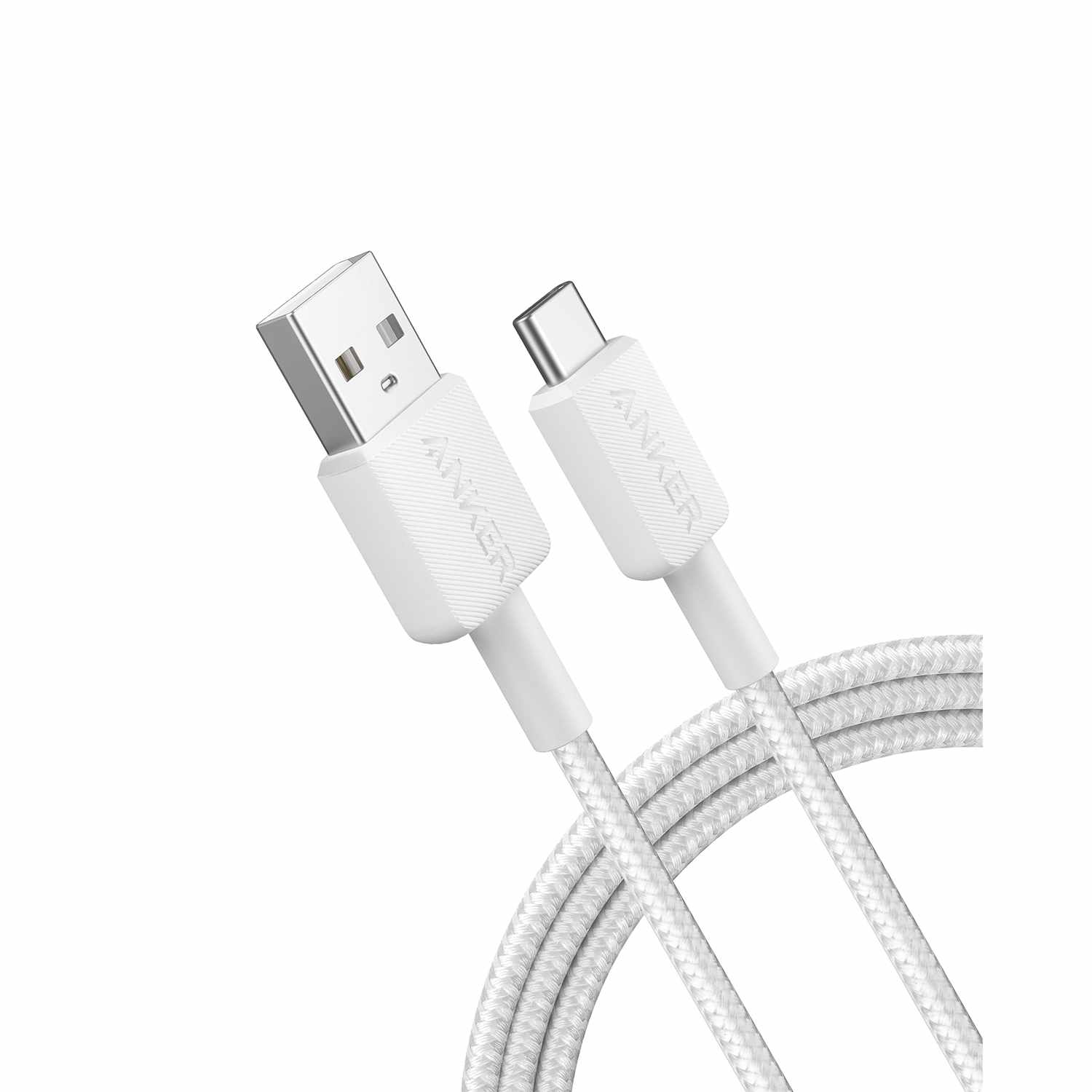Anker USB-A to USB-C 6 ft Braided Cable White