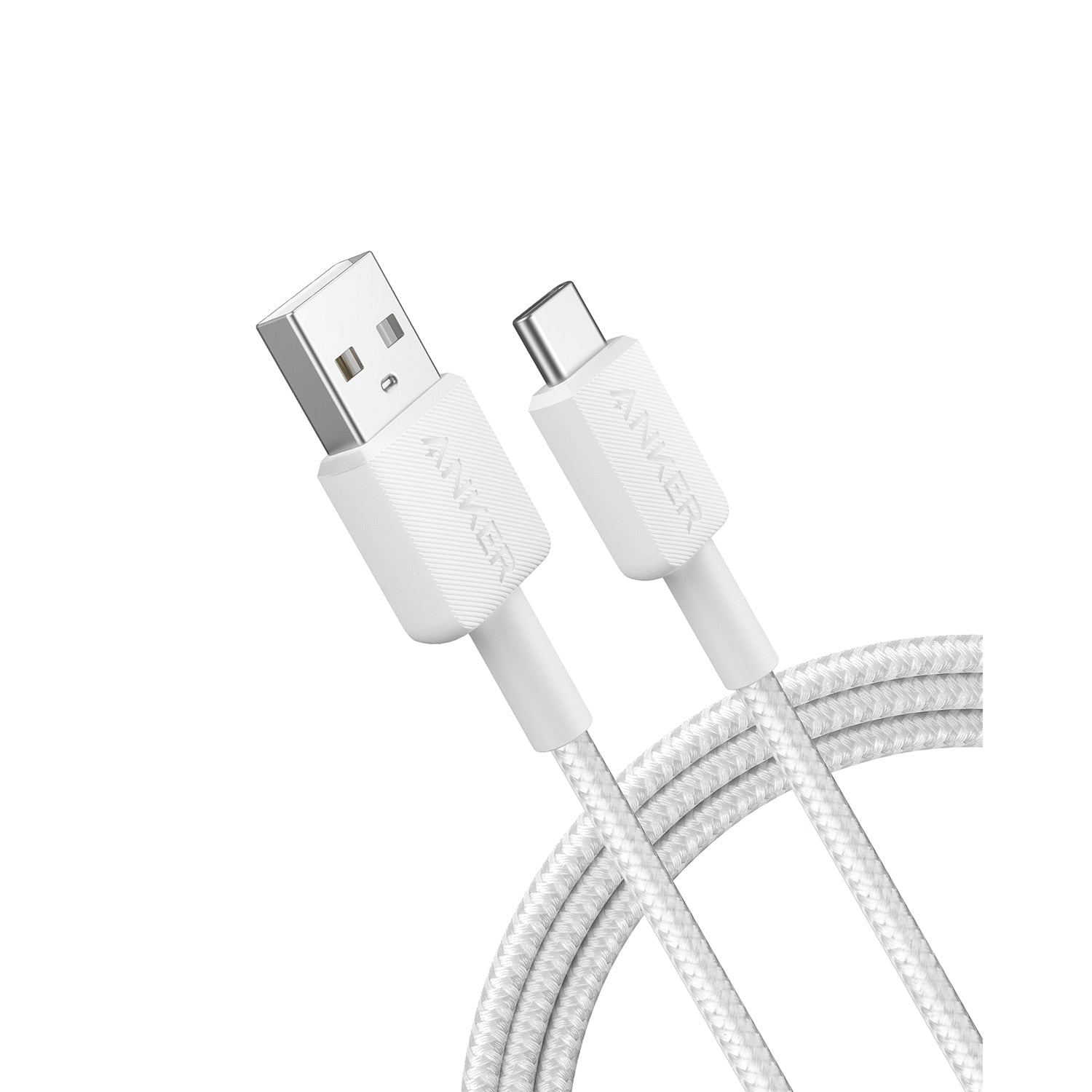 Anker USB-A to USB-C 6 ft Braided Cable White