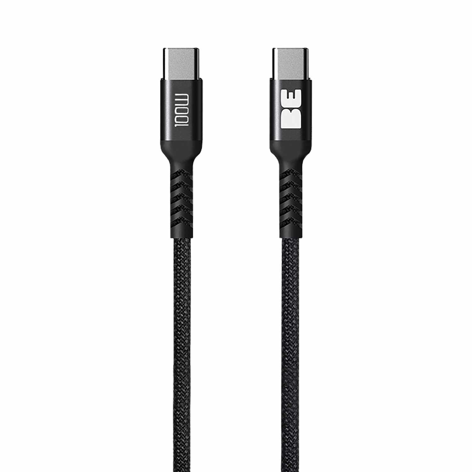 Blu Element USB-C to USB-C 6 ft 100W+ Braided Cable Black