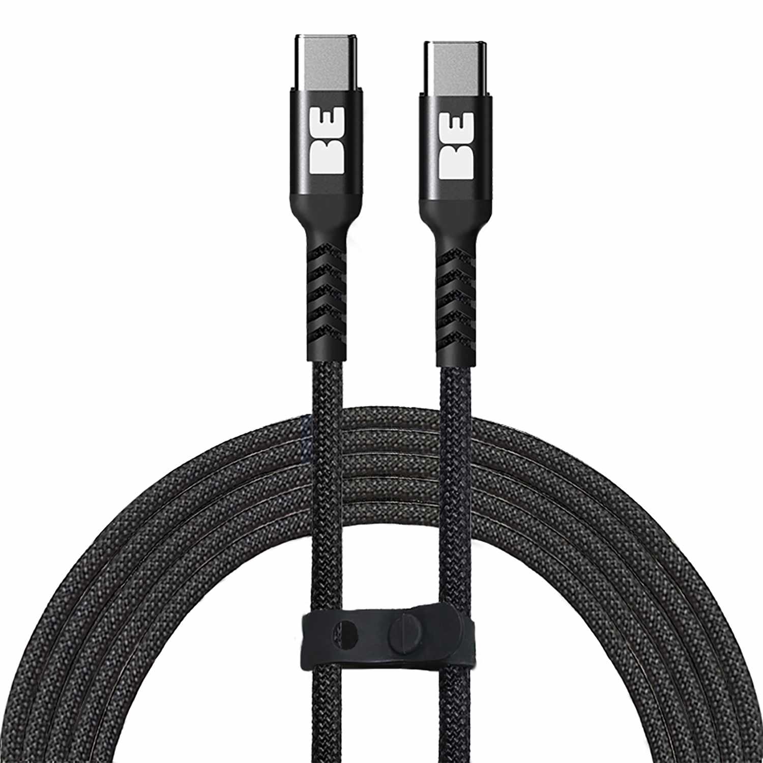 Blu Element USB-C to USB-C 6 ft 100W+ Braided Cable Black