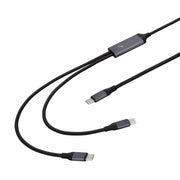 Helix/Retrak 100W 2-in-1 USB C to Dual USB-C Cable Black
