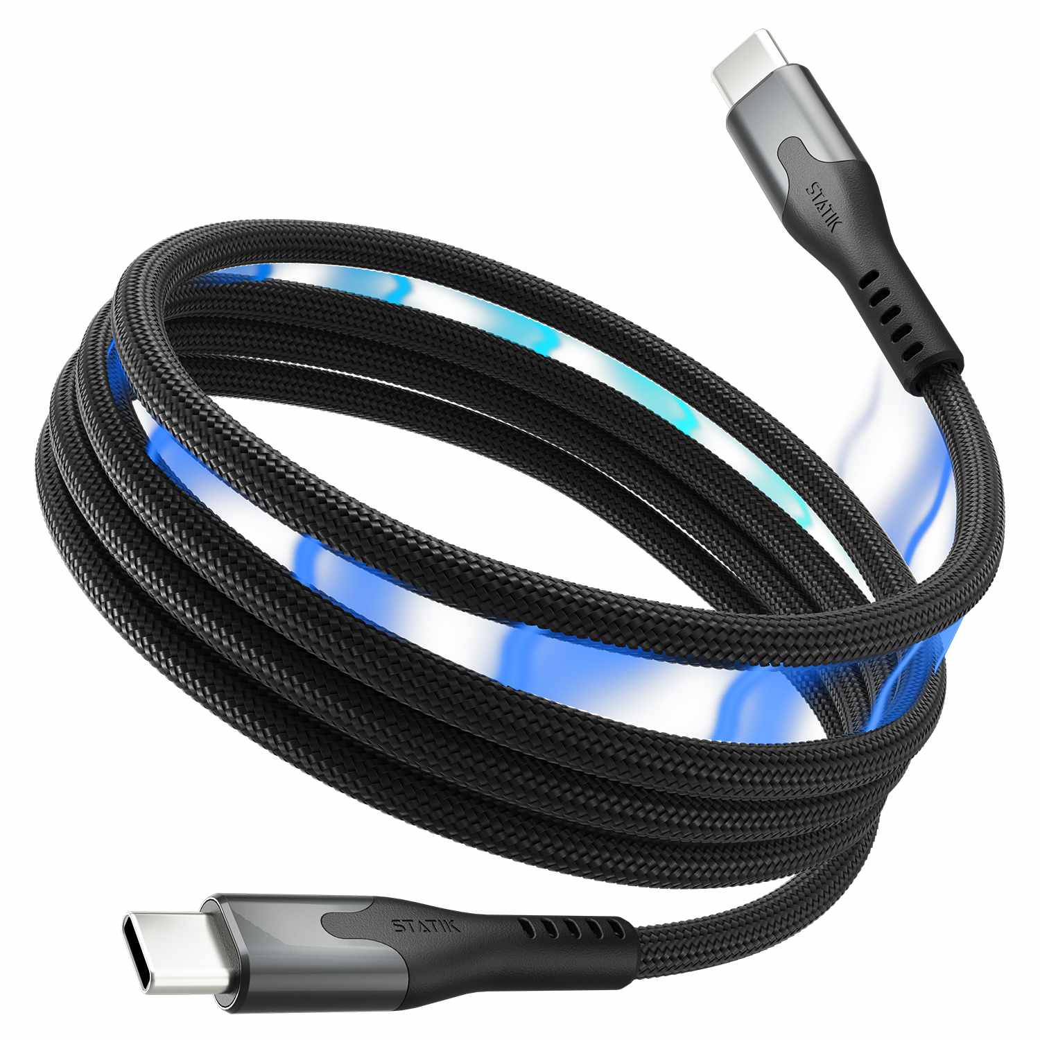 Blu Element SelfCoil Magnetic Cable USB-C to USB-C 3.3 ft Black