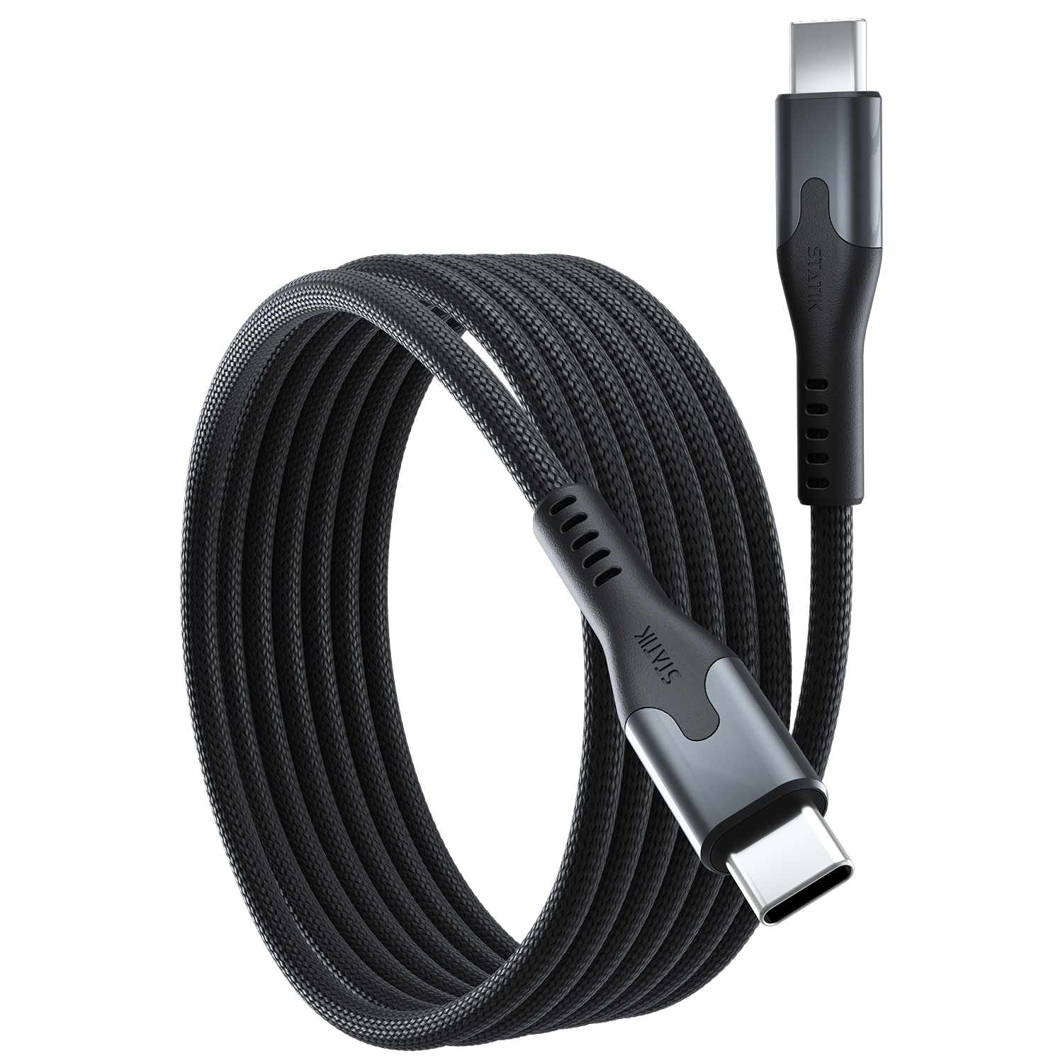Blu Element SelfCoil Magnetic Cable USB-C to USB-C 6 ft Black