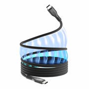 Blu Element SelfCoil Magnetic Cable USB-C to USB-C 6 ft Black