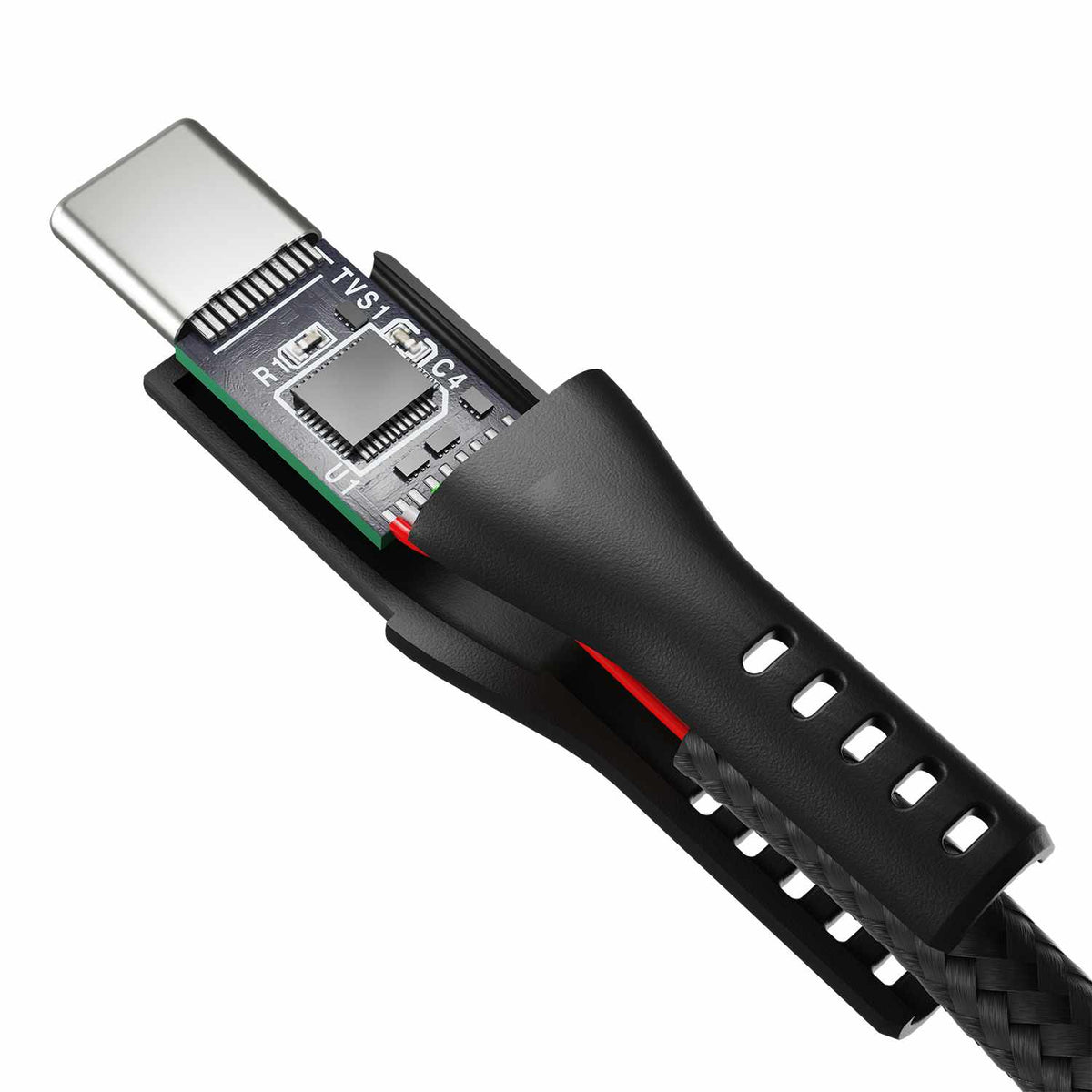 Blu Element SelfCoil Magnetic Cable USB-C to USB-C 6 ft Black