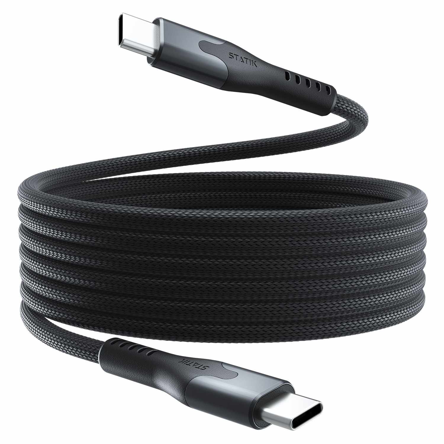 Blu Element SelfCoil Magnetic Cable USB-C to USB-C 6 ft Black