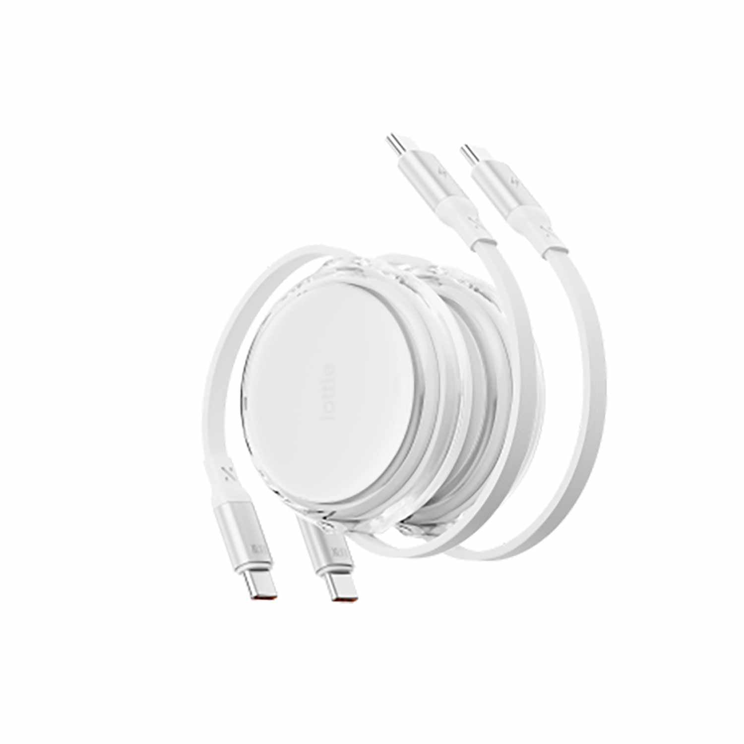 iOttie Retractable Cable 100W USB-C to USB-C (set of 2) 3 ft White