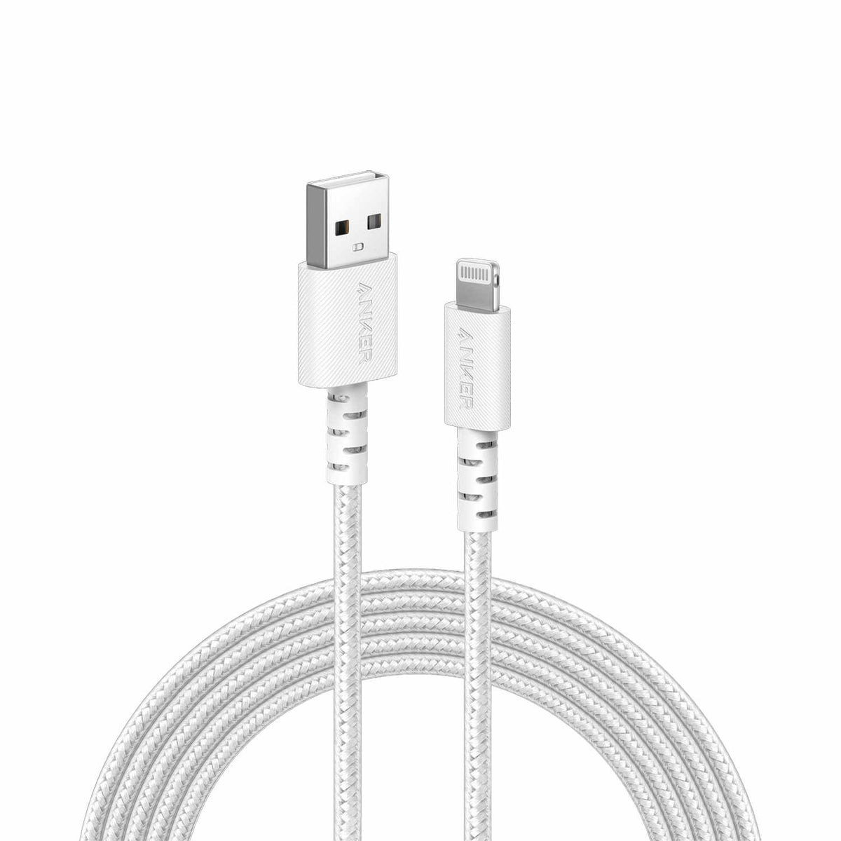 Anker Charge/Sync USB-A to Lightning Braided Cable 6 ft White