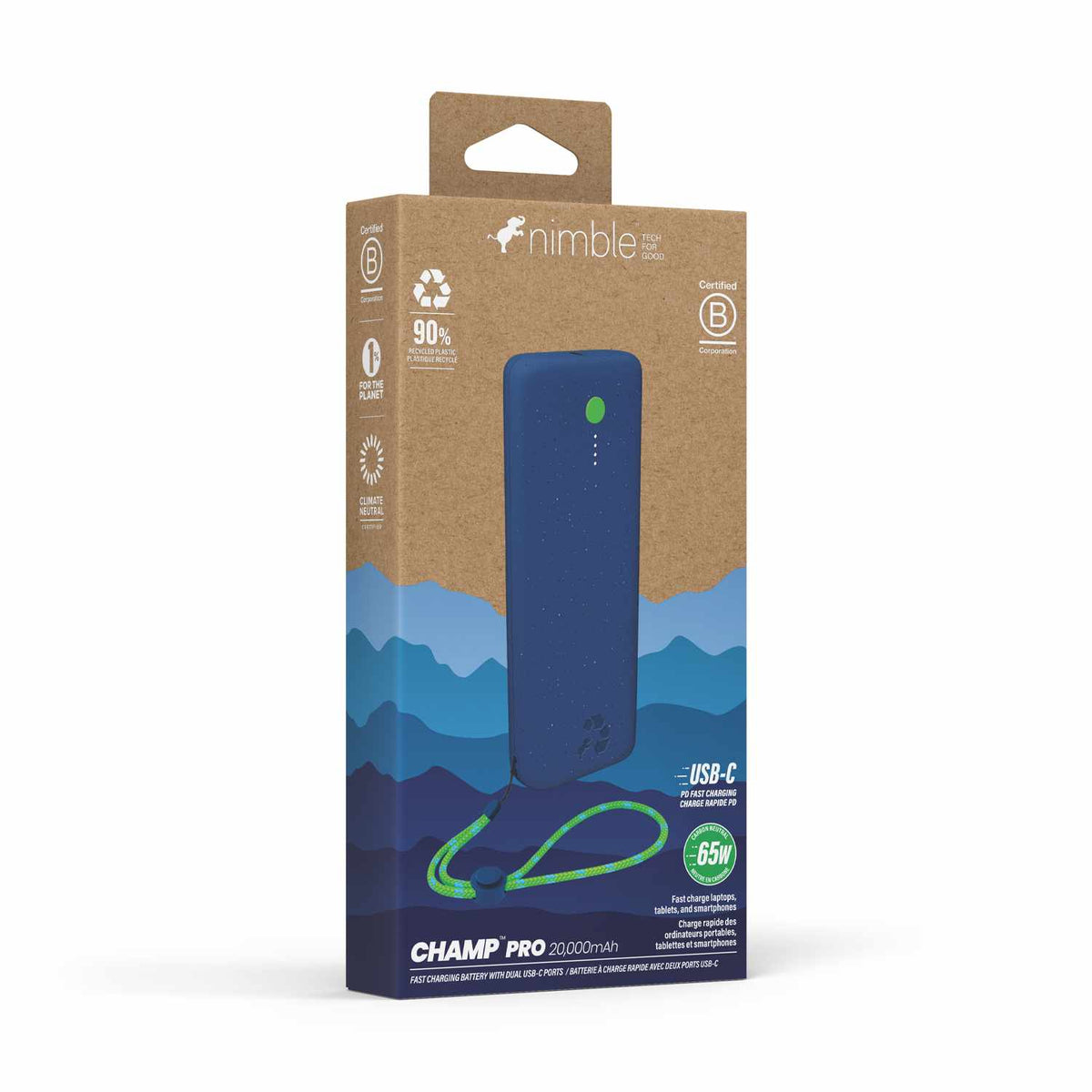 Nimble Champ Pro Portable Charger 20.000 mAh 65W Dark Blue