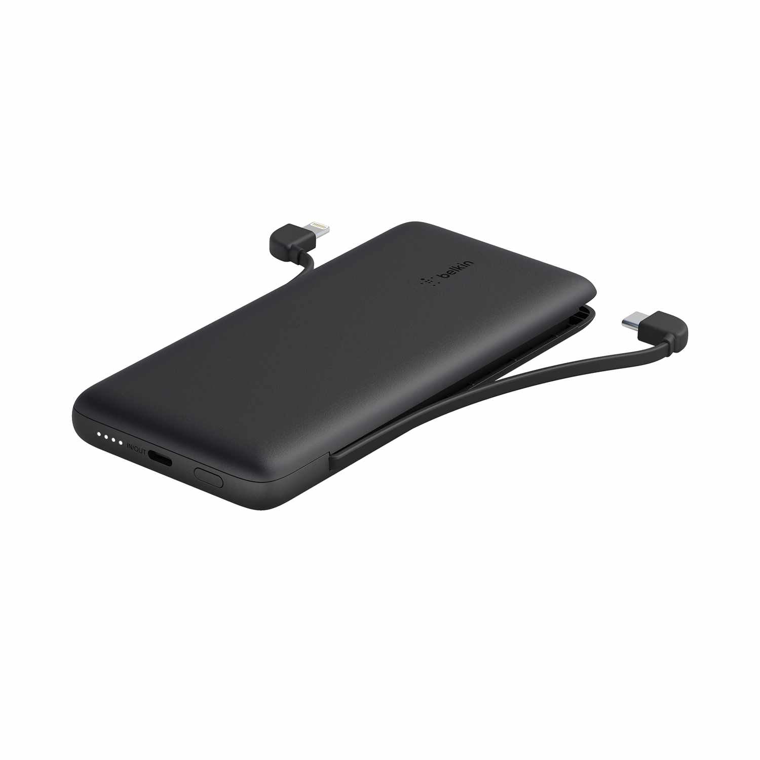 Belkin BoostCharge Plus Power Bank 10.000 mAh with integrated USB-C and Lightning cable Black