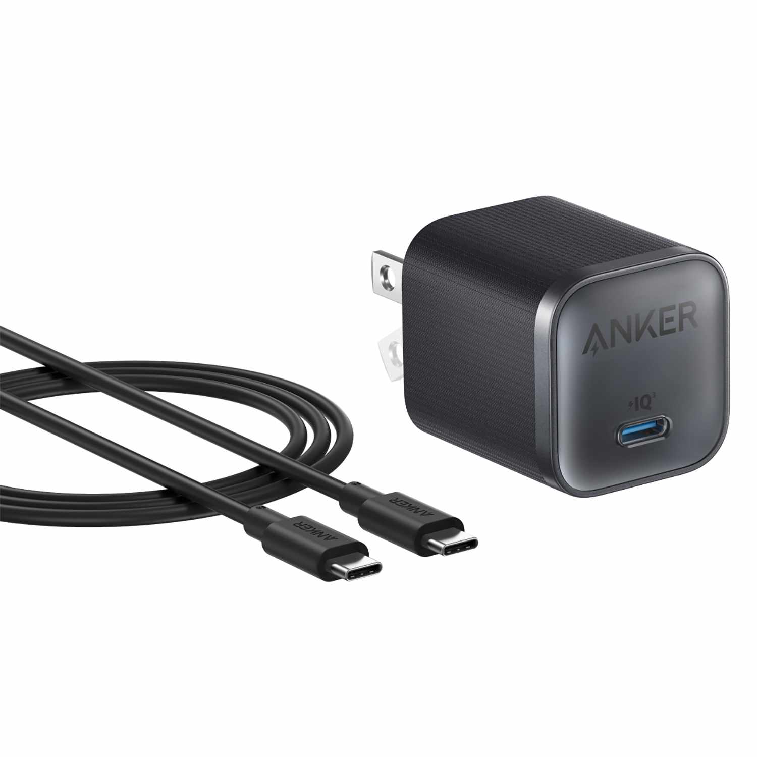 Anker Nano Wall Charger 45W USB-C Black with USB-C 6ft Cable