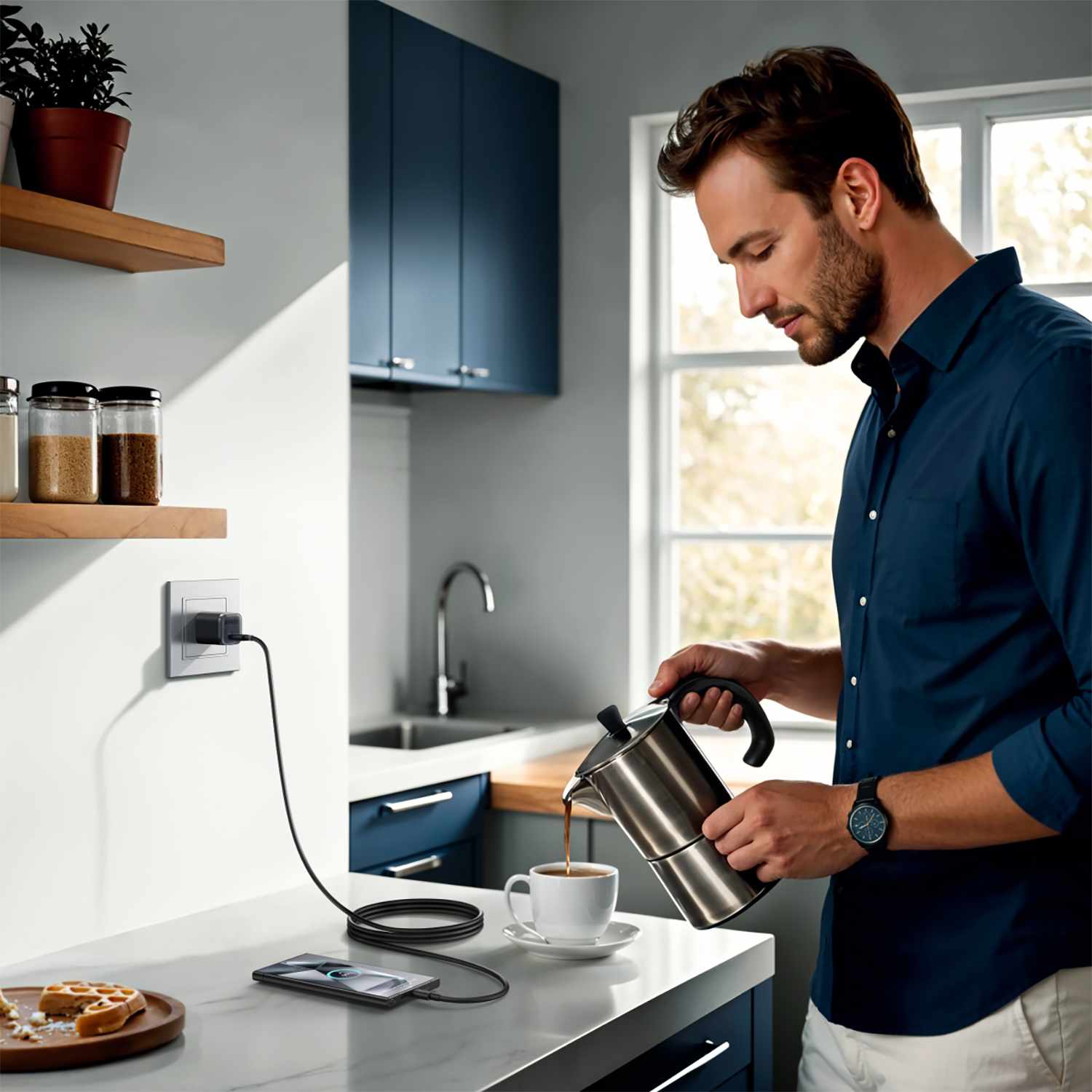 Anker Nano Wall Charger 45W USB-C Black with USB-C 6ft Cable