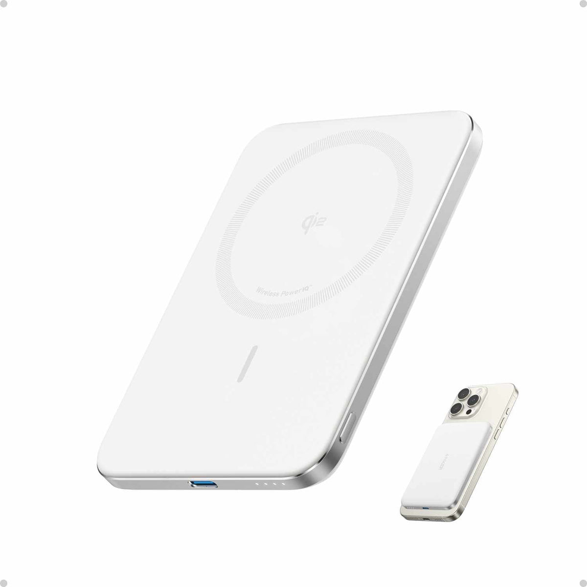 Anker Nano Slim Qi2 Wireless Power Bank 5,000 mAh 15W White