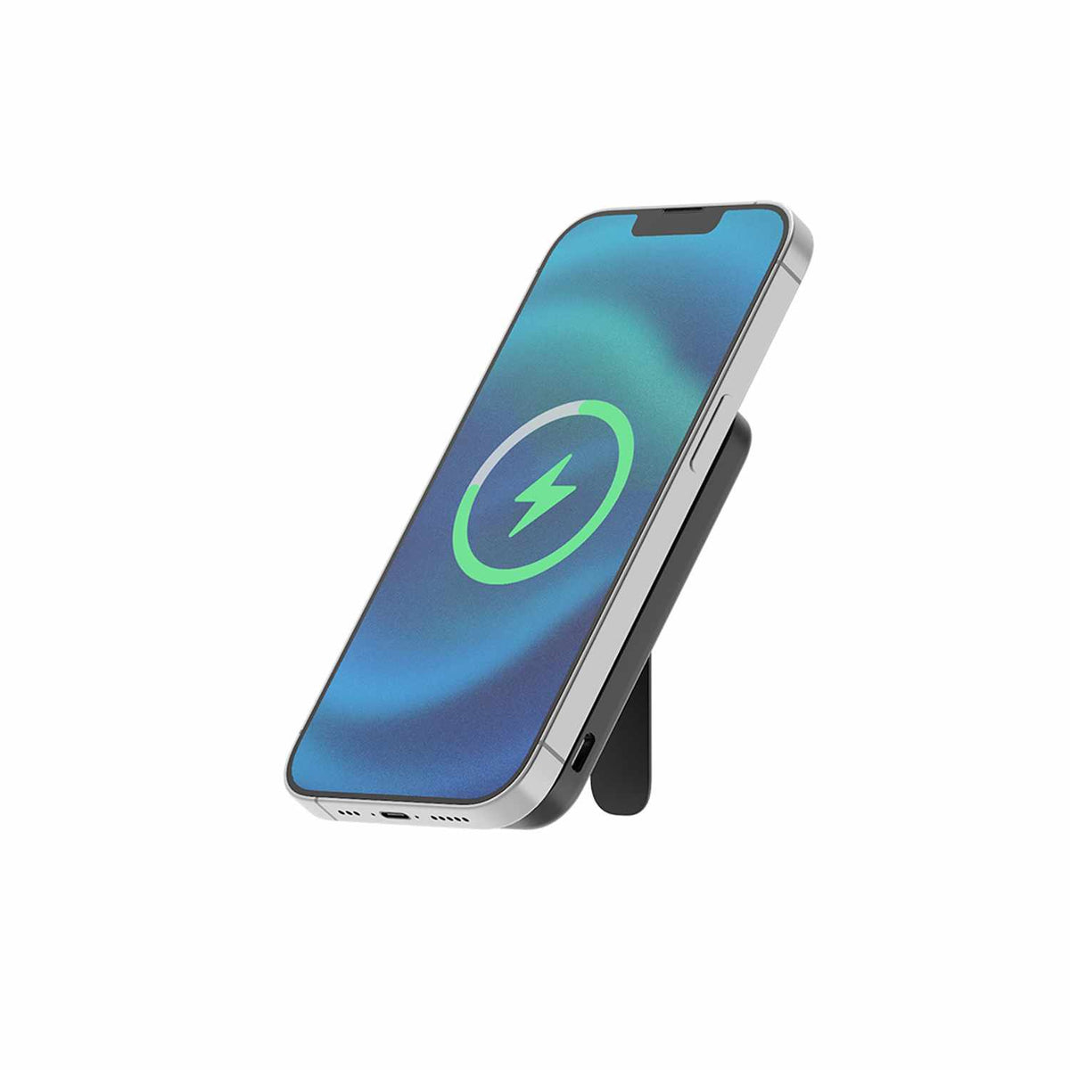 Blu Element Qi2 Slim Wireless Power Bank with Kickstand 5K Black