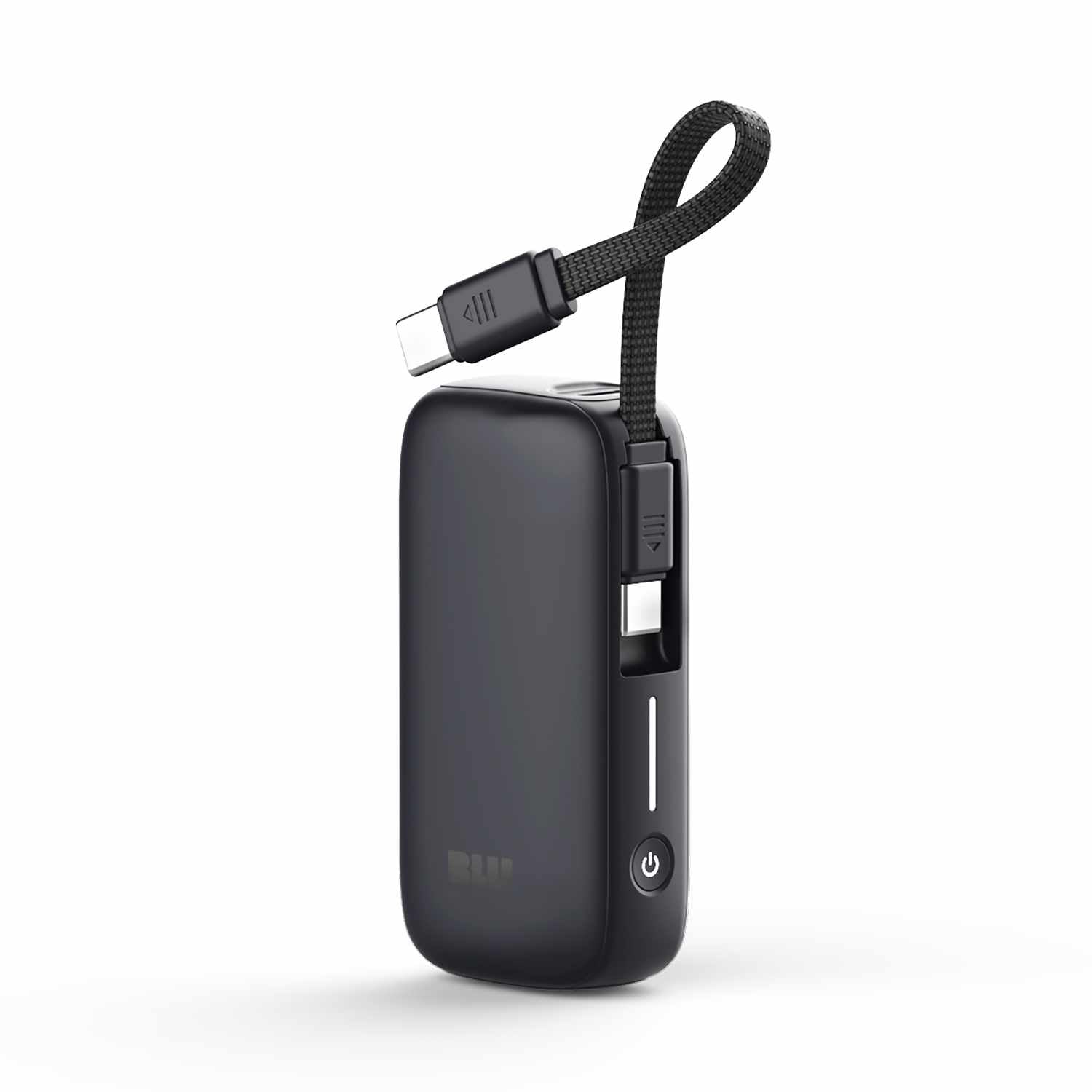 Blu Element PowerFlex 5,000 mAh 20W PD Power Bank with Built-In USB-C Cable Black
