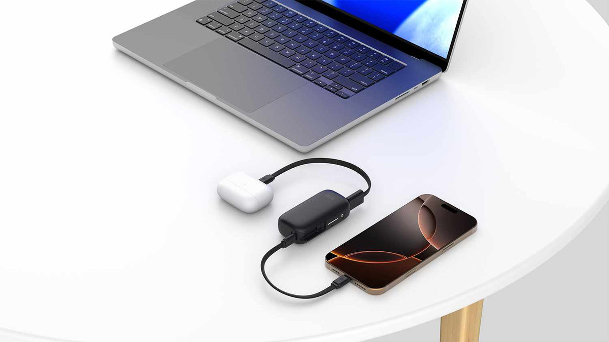 Blu Element PowerFlex 5,000 mAh 20W PD Power Bank with Built-In USB-C Cable Black