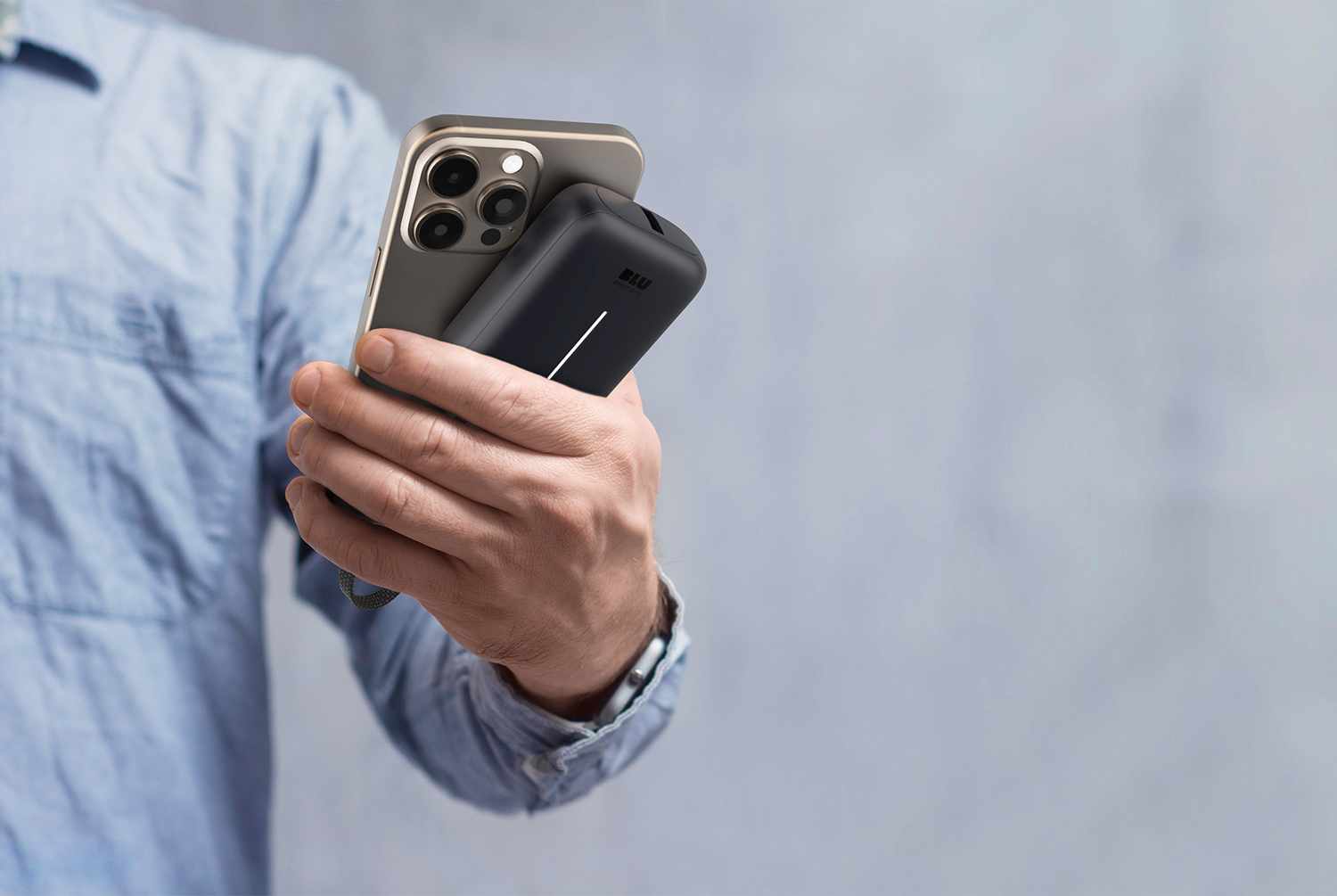 Blu Element PowerFlex 10K mAh 20W PD Power Bank with Built-In USB-C Cable Black