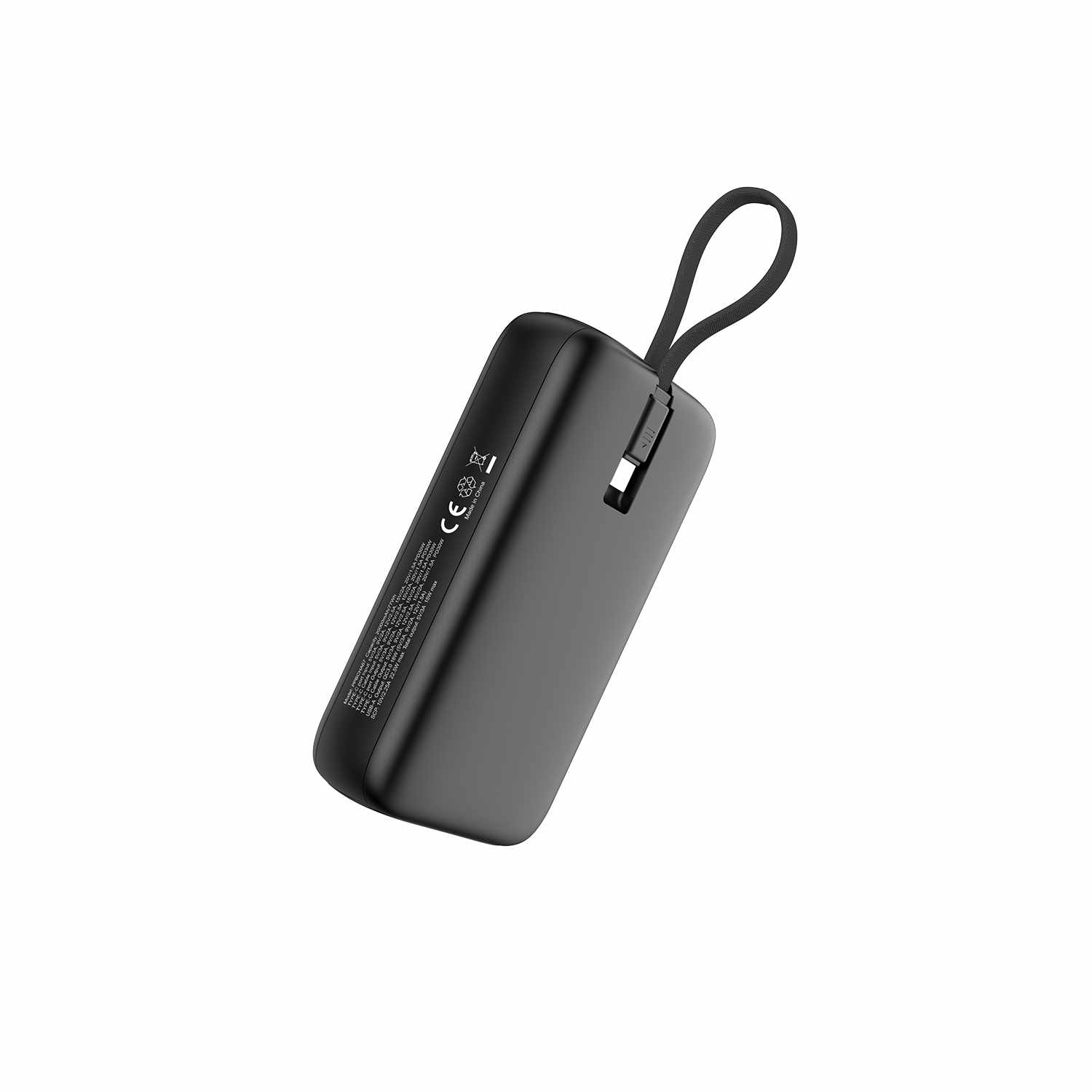 Blu Element PowerFlex 20,000 mAh 30W PD Power Bank with Built-In USB-C Cable Black
