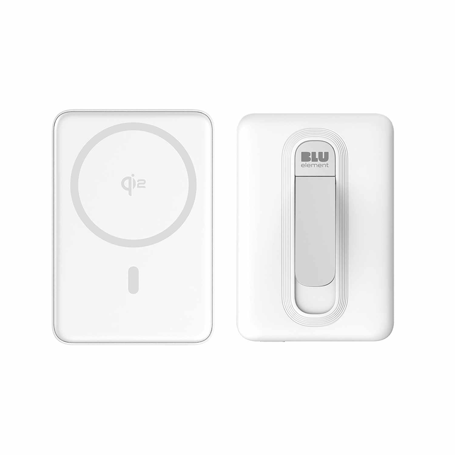 Blu Element Qi2 Wireless Power Bank with Kickstand 5K White