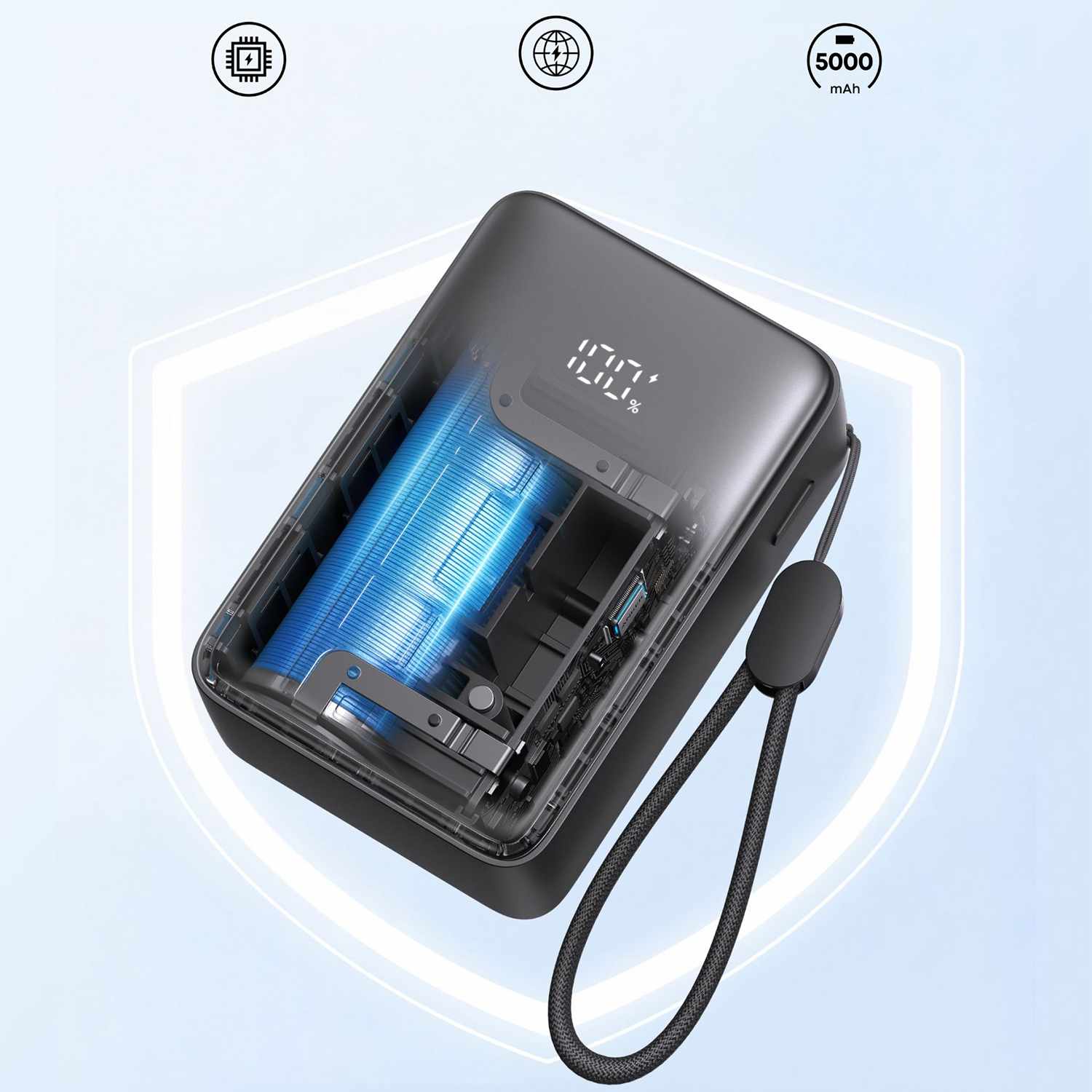Anker 5,000 mAh 22.5W Compact Portable Battery Black