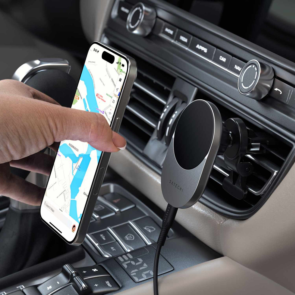 Satechi STQ2CCM Qi2 Car Charger Space Gray Grey
