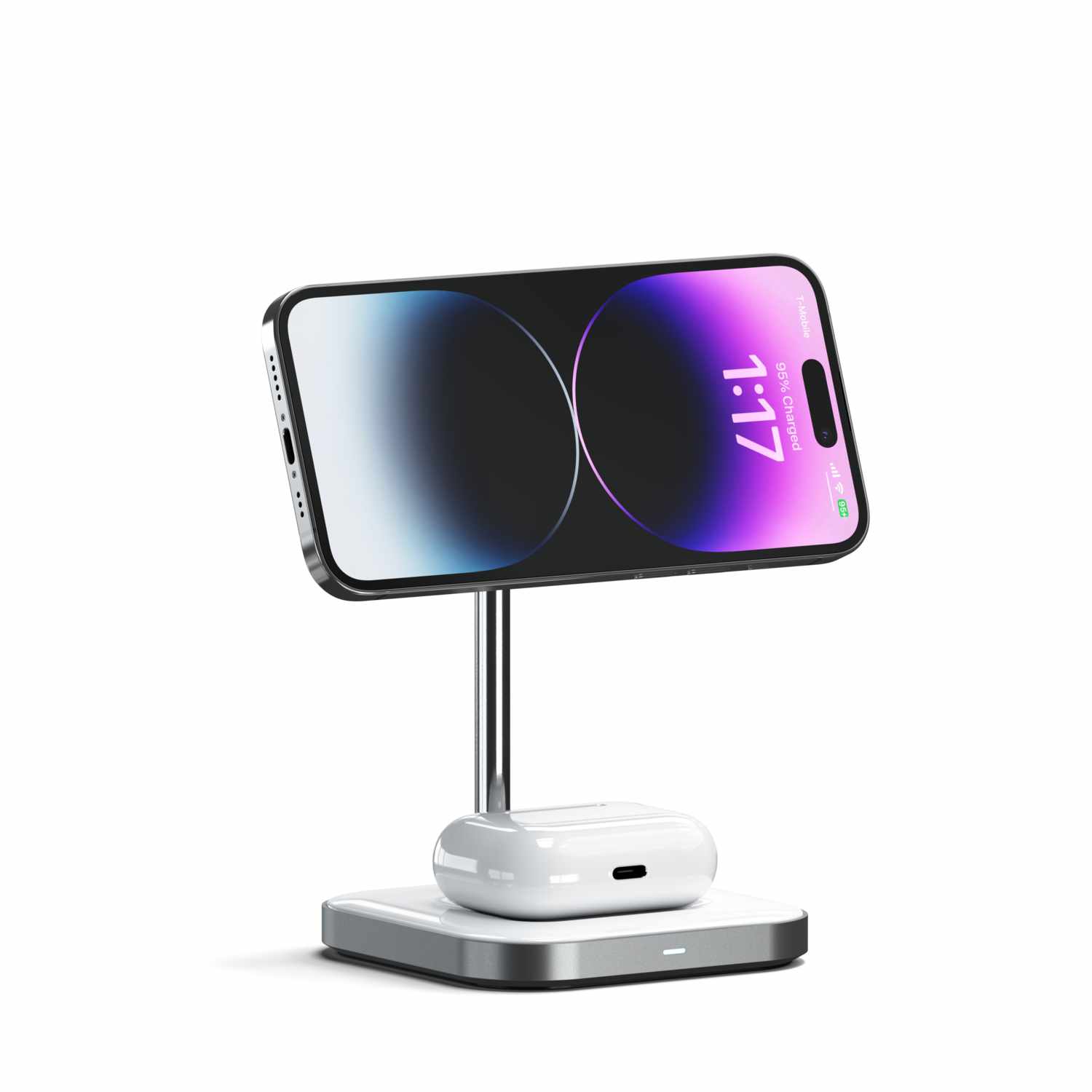 Satechi Qi Aluminum 2-in-1 Magnetic Wireless Charging Stand Space Gray Grey