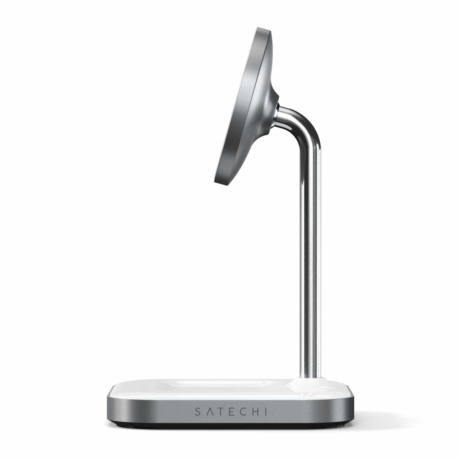 Satechi Qi Aluminum 2-in-1 Magnetic Wireless Charging Stand Space Gray Grey