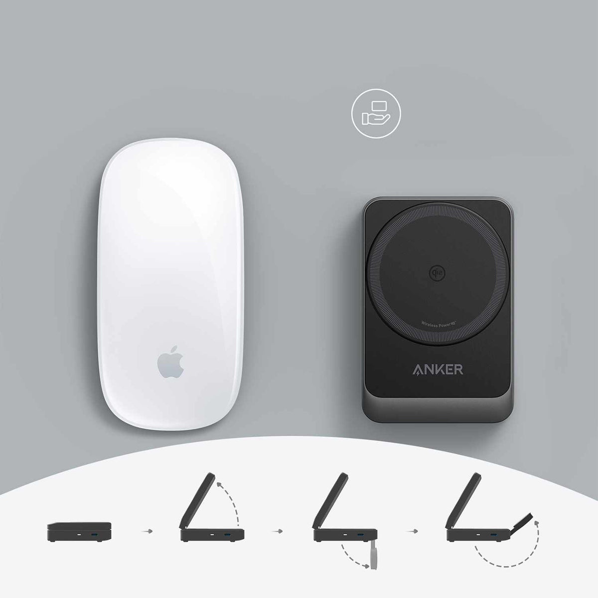 Anker MagGo Qi2 3-in-1 Wireless Charging Station 15W Black