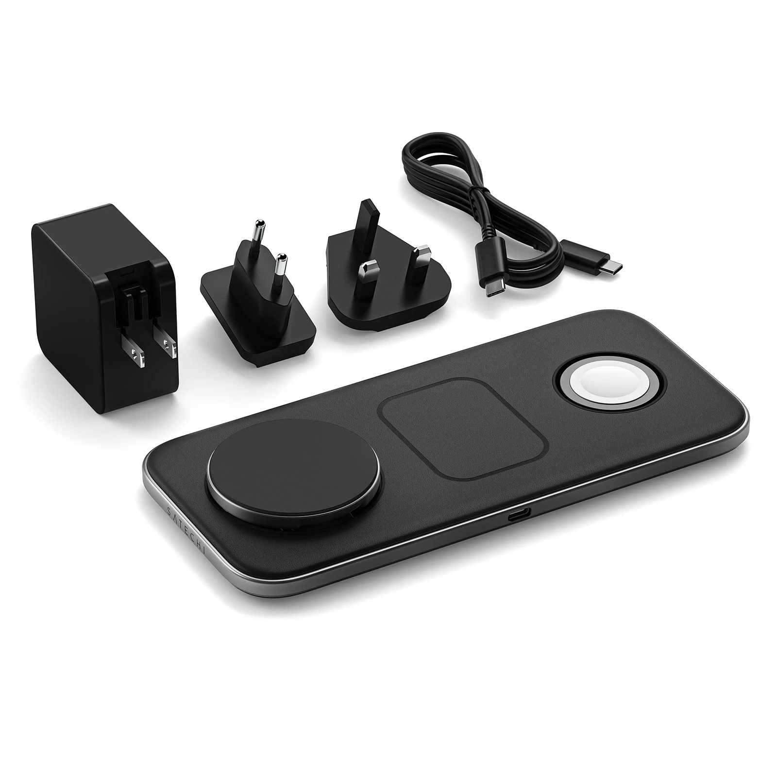 Satechi Qi2 Trio Wireless Charging Pad Space Gray Grey
