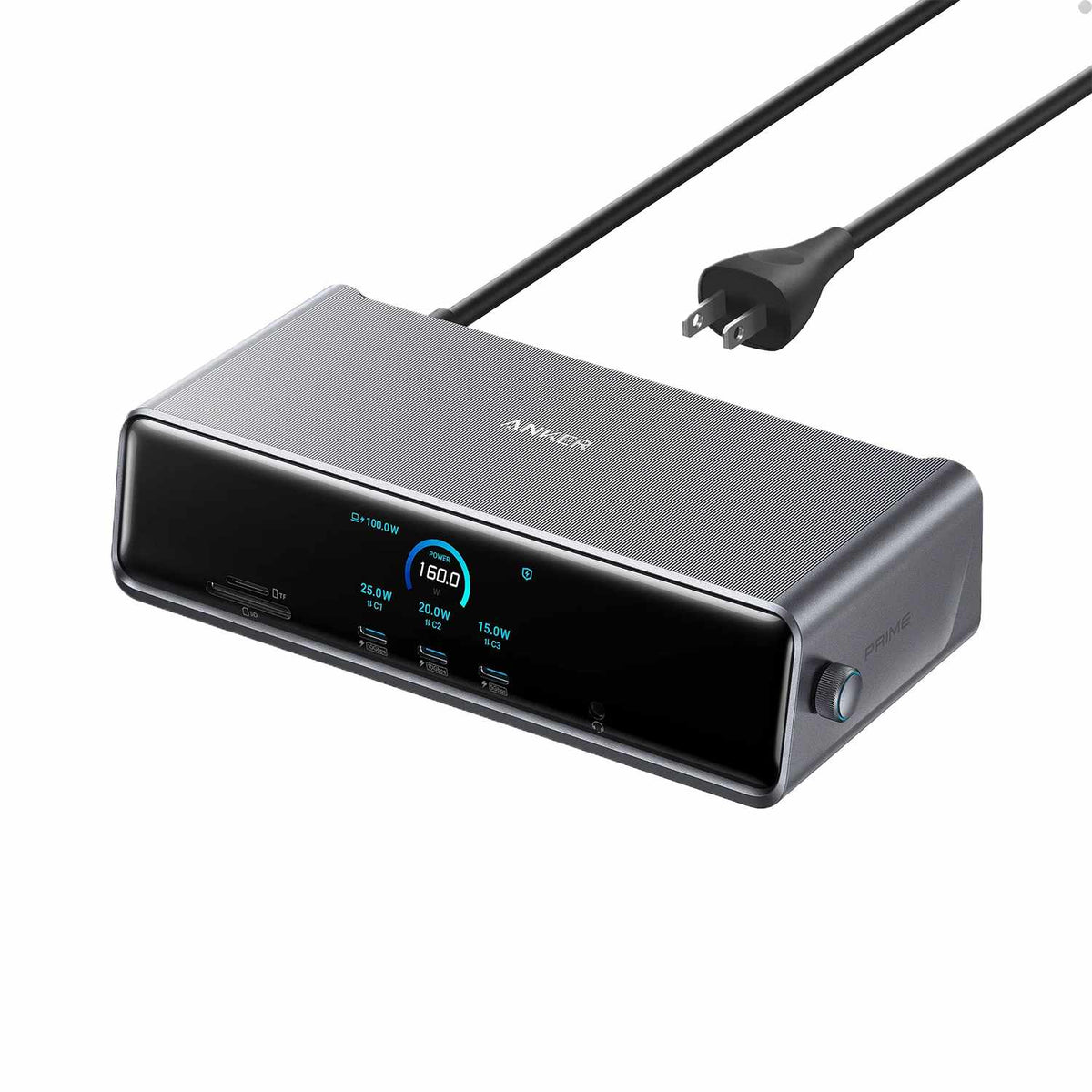 Anker Prime Docking Station with 14-Port Triple Smart Display 140W Max Gray