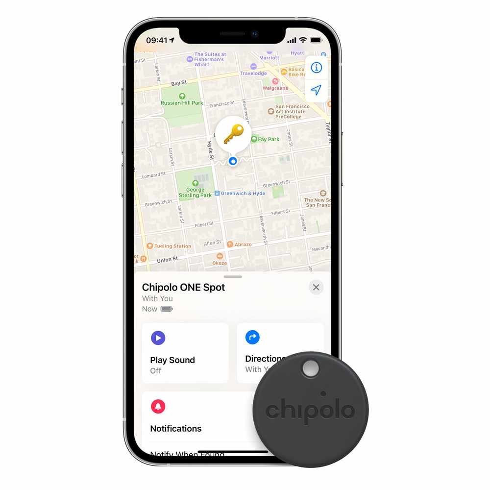 Chipolo CHC21MGYRFREN2P One Spot Bluetooth Item Finder (Works with the Apple Find My Network) 2-Pack Almost Black
