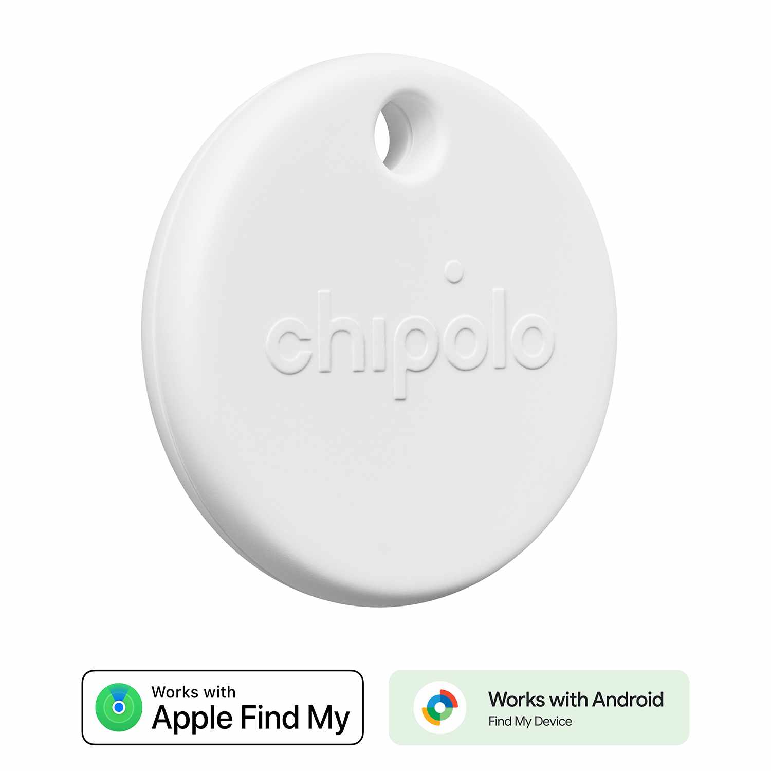 Chipolo POP Tracking Tag (Works with Googleâ€™s Find My Device or Apple Find My) White
