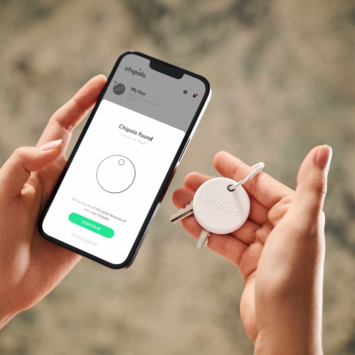 Chipolo POP Tracking Tag (Works with Googleâ€™s Find My Device or Apple Find My) White