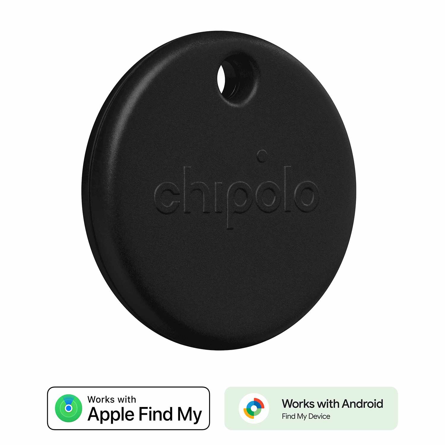 Chipolo POP Tracking Tag (Works with Googleâ€™s Find My Device or Apple Find My) Black