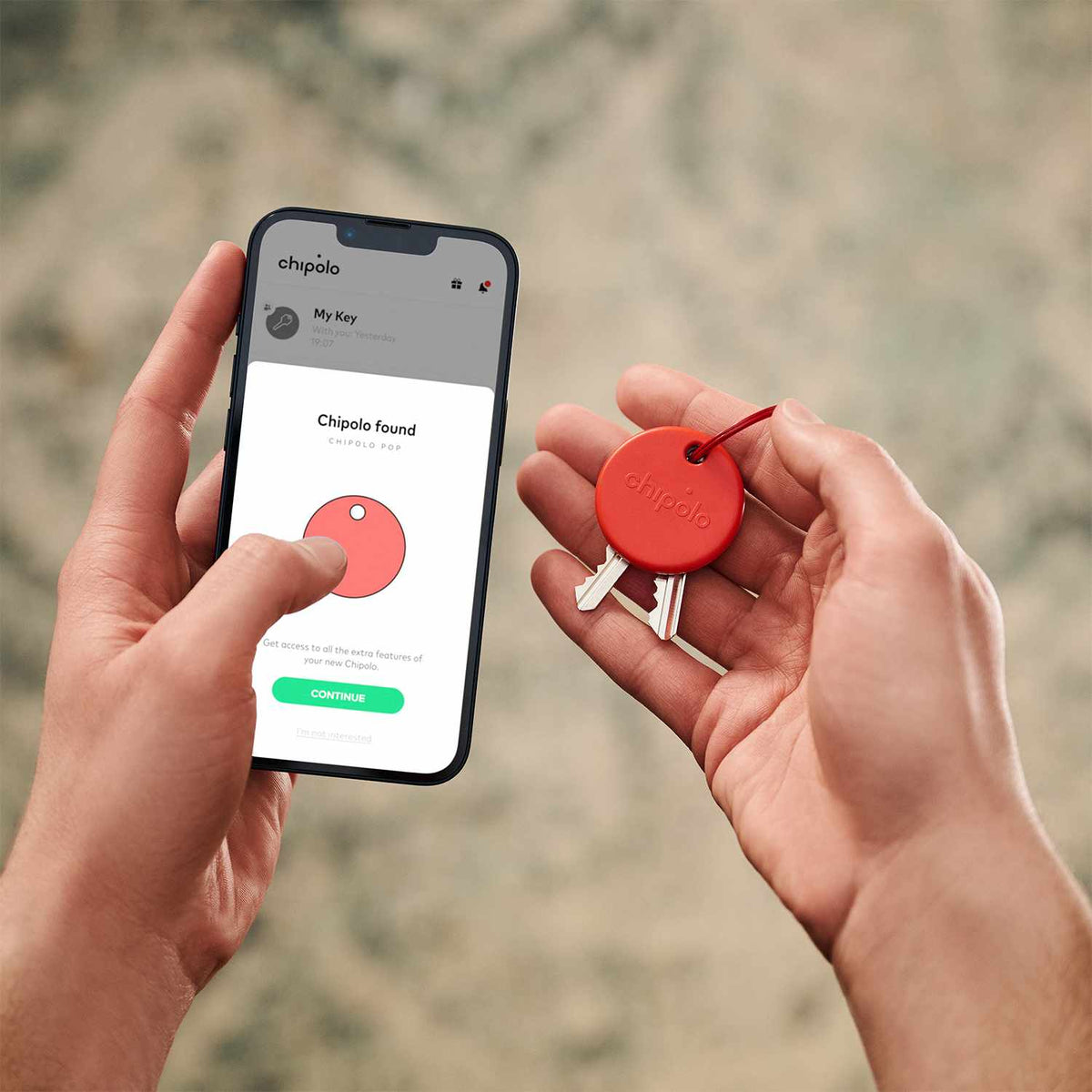 Chipolo POP Tracking Tag (Works with Googleâ€™s Find My Device or Apple Find My) Red
