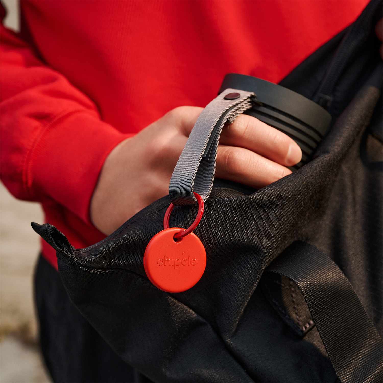 Chipolo POP Tracking Tag (Works with Googleâ€™s Find My Device or Apple Find My) Red