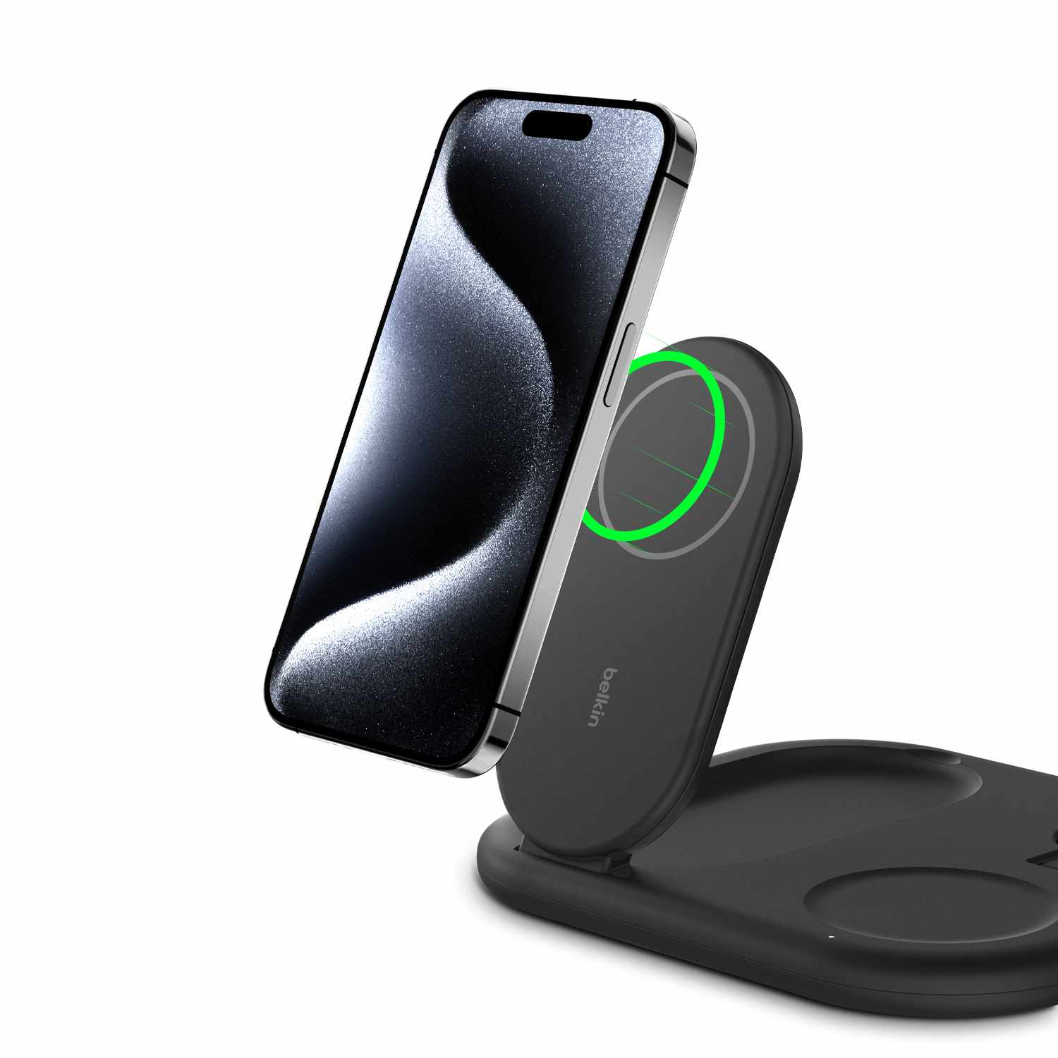 Belkin BoostCharge Qi2 3-in-1 Wireless Charging Stand 15W Black