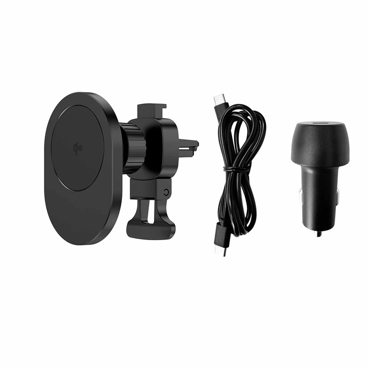Blu Element BEWCQi2CAR Qi2 Wireless Charging Car Mount 15W MagSafe Compatible Black