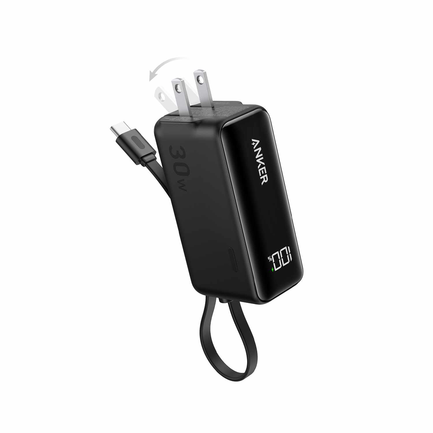 Anker Fusion Power Bank 5.000mAh 22.5W with USB-C Cable Black