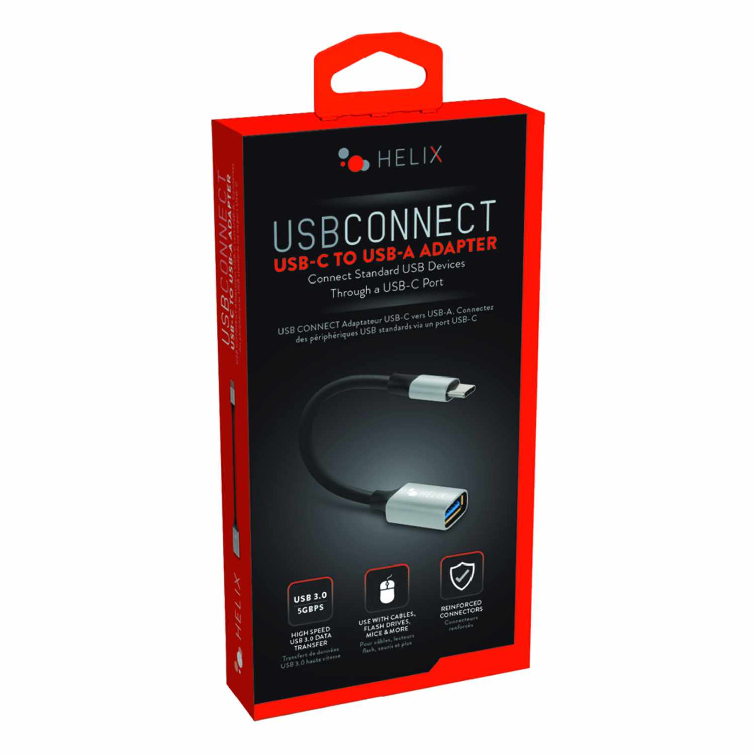 Helix/Retrak USB-C to USB-A Adapter Black