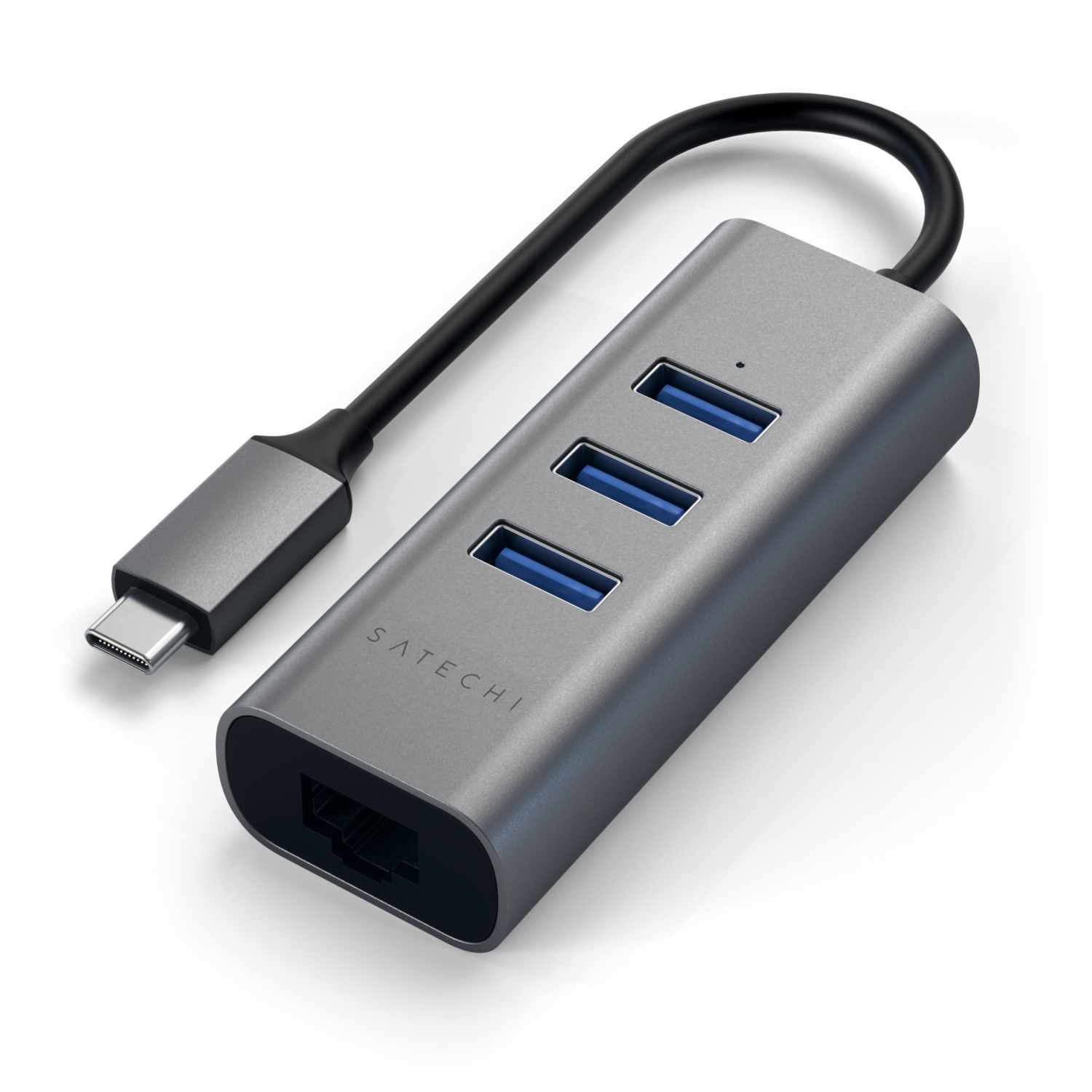 Satechi USB-C 2-in-1 Hub with Ethernet Space Gray Grey