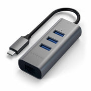 Satechi USB-C 2-in-1 Hub with Ethernet Space Gray Grey