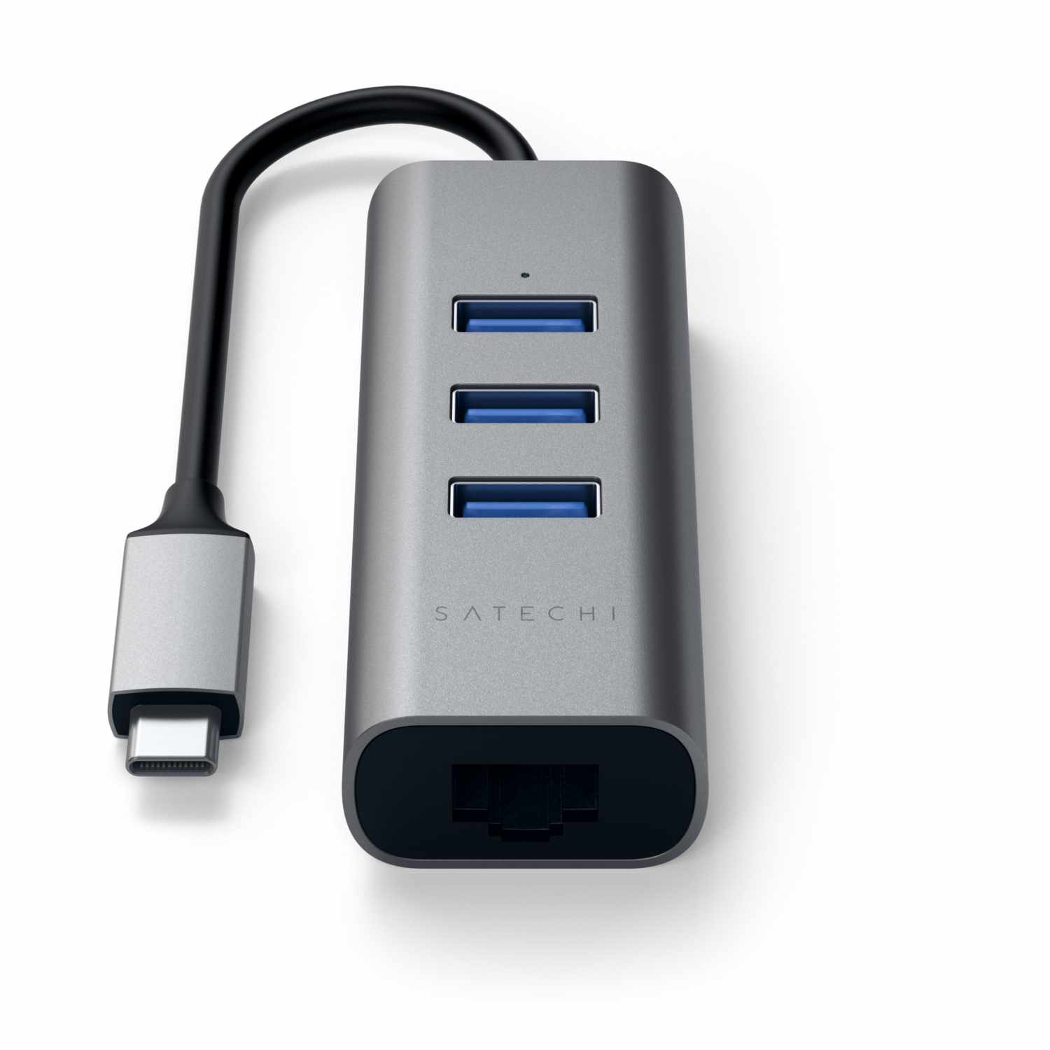Satechi USB-C 2-in-1 Hub with Ethernet Space Gray Grey